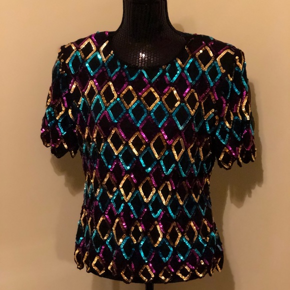 Vintage Sequin Party Shirt - Picture 1 of 2